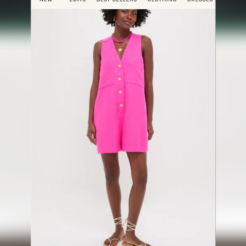 Tuckernuck Myla Hot Pink Romper Size Small Sold Out NWT